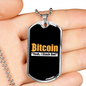 Bitcoin Stack Dat Crypto Necklace Stainless Steel or 18k Gold Dog Tag 24-Express Your Love Gifts