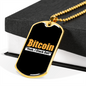 Bitcoin Stack Dat Crypto Necklace Stainless Steel or 18k Gold Dog Tag 24-Express Your Love Gifts