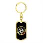 Bitcoin Star Crypto Keychain Stainless Steel or 18k Gold Dog Tag Keyring-Express Your Love Gifts