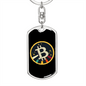Bitcoin Star Crypto Keychain Stainless Steel or 18k Gold Dog Tag Keyring-Express Your Love Gifts