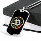 Bitcoin Star Crypto Necklace Stainless Steel or 18k Gold Dog Tag 24" Chain-Express Your Love Gifts