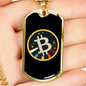 Bitcoin Star Crypto Necklace Stainless Steel or 18k Gold Dog Tag 24" Chain-Express Your Love Gifts