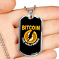 Bitcoin The Halvening Crypto Necklace Stainless Steel or 18k Gold Dog Tag 24" Chain-Express Your Love Gifts