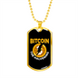 Bitcoin The Halvening Crypto Necklace Stainless Steel or 18k Gold Dog Tag 24" Chain-Express Your Love Gifts