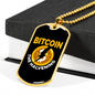Bitcoin The Halvening Crypto Necklace Stainless Steel or 18k Gold Dog Tag 24" Chain-Express Your Love Gifts