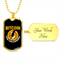 Bitcoin The Halvening Crypto Necklace Stainless Steel or 18k Gold Dog Tag 24" Chain-Express Your Love Gifts