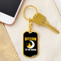 Bitcoin to The Moon Crypto Keychain Stainless Steel or 18k Gold Dog Tag Keyring-Express Your Love Gifts