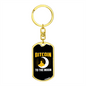 Bitcoin to The Moon Crypto Keychain Stainless Steel or 18k Gold Dog Tag Keyring-Express Your Love Gifts