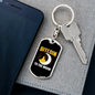 Bitcoin to The Moon Crypto Keychain Stainless Steel or 18k Gold Dog Tag Keyring-Express Your Love Gifts