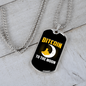 Bitcoin to The Moon Crypto Necklace Stainless Steel or 18k Gold Dog Tag 24" Chain-Express Your Love Gifts