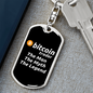 Bitcoin Trader Crypto Keychain Stainless Steel or 18k Gold Dog Tag Keyring-Express Your Love Gifts