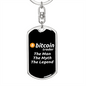 Bitcoin Trader Crypto Keychain Stainless Steel or 18k Gold Dog Tag Keyring-Express Your Love Gifts