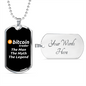 Bitcoin Trader Crypto Necklace Stainless Steel or 18k Gold Dog Tag 24" Chain-Express Your Love Gifts