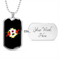 Bitcoin Universe Crypto Necklace Stainless Steel or 18k Gold Dog Tag 24" Chain-Express Your Love Gifts