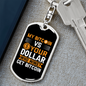 Bitcoin VS Dollar Crypto Keychain Stainless Steel or 18k Gold Dog Tag Keyring-Express Your Love Gifts
