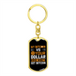 Bitcoin VS Dollar Crypto Keychain Stainless Steel or 18k Gold Dog Tag Keyring-Express Your Love Gifts