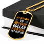Bitcoin VS Dollar Crypto Necklace Stainless Steel or 18k Gold Dog Tag 24" Chain-Express Your Love Gifts