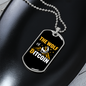 Bitcoin Wolf Crypto Necklace Stainless Steel or 18k Gold Dog Tag 24" Chain-Express Your Love Gifts