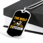 Bitcoin Wolf Crypto Necklace Stainless Steel or 18k Gold Dog Tag 24" Chain-Express Your Love Gifts