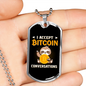 Bitocin Conversation Baby Crypto Necklace Stainless Steel or 18k Gold Dog Tag 24" Chain-Express Your Love Gifts