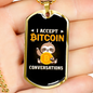 Bitocin Conversation Baby Crypto Necklace Stainless Steel or 18k Gold Dog Tag 24" Chain-Express Your Love Gifts