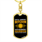 Bitocin Digital Currency Crypto Keychain Stainless Steel or 18k Gold Dog Tag Keyring-Express Your Love Gifts