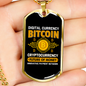 Bitocin Digital Currency Crypto Necklace Stainless Steel or 18k Gold Dog Tag 24" Chain-Express Your Love Gifts