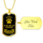 Black And Tan Coonhound Dad Dog Necklace Stainless Steel or 18k Gold Dog Tag W 24" Dog Owner Lover-Express Your Love Gifts