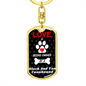 Black And Tan Coonhound Keychain Stainless Steel or 18k Gold Dog Tag Keyring-Express Your Love Gifts