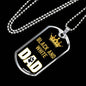 Black And White Cat Dad Necklace Stainless Steel or 18k Gold Dog Tag 24" Chain-Express Your Love Gifts