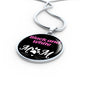 Black And White Cat Mom Necklace Circle Pendant Stainless Steel or 18k Gold 18-22"-Express Your Love Gifts