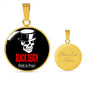 Black Death Vodka Drink In Peace Circle Necklace Stainless Steel or 18k Gold 18-22"-Express Your Love Gifts