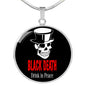 Black Death Vodka Drink In Peace Circle Necklace Stainless Steel or 18k Gold 18-22"-Express Your Love Gifts