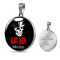 Black Death Vodka Drink In Peace Circle Necklace Stainless Steel or 18k Gold 18-22"-Express Your Love Gifts
