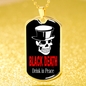 Black Death Vodka Drink In Peace Necklace Stainless Steel or 18k Gold Dog Tag 24" Chain-Express Your Love Gifts