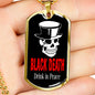 Black Death Vodka Drink In Peace Necklace Stainless Steel or 18k Gold Dog Tag 24" Chain-Express Your Love Gifts