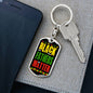 Black Fathers Matter Dog Tag Pendant Keychain Stainless Steel or 18k Gold-Express Your Love Gifts