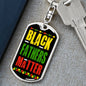 Black Fathers Matter Dog Tag Pendant Keychain Stainless Steel or 18k Gold-Express Your Love Gifts