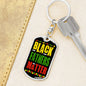 Black Fathers Matter Dog Tag Pendant Keychain Stainless Steel or 18k Gold-Express Your Love Gifts