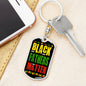 Black Fathers Matter Dog Tag Pendant Keychain Stainless Steel or 18k Gold-Express Your Love Gifts