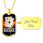 Black Jack Dog Tag Stainless Steel or 18k Gold 24" Chain-Express Your Love Gifts