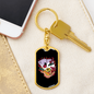 Black Jack Hand Gambler Keychain Stainless Steel or 18k Gold Dog Tag Keyring-Express Your Love Gifts