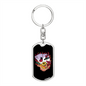 Black Jack Hand Gambler Keychain Stainless Steel or 18k Gold Dog Tag Keyring-Express Your Love Gifts