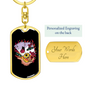 Black Jack Hand Gambler Keychain Stainless Steel or 18k Gold Dog Tag Keyring-Express Your Love Gifts