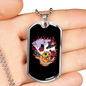 Black Jack Hand Gambler Necklace Stainless Steel or 18k Gold Dog Tag 24" Chain-Express Your Love Gifts