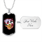 Black Jack Hand Gambler Necklace Stainless Steel or 18k Gold Dog Tag 24" Chain-Express Your Love Gifts