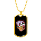 Black Jack Hand Gambler Necklace Stainless Steel or 18k Gold Dog Tag 24" Chain-Express Your Love Gifts