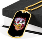 Black Jack Hand Gambler Necklace Stainless Steel or 18k Gold Dog Tag 24" Chain-Express Your Love Gifts