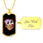 Black Jack Hand Gambler Necklace Stainless Steel or 18k Gold Dog Tag 24" Chain-Express Your Love Gifts