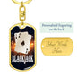 Black Jack Keychain Dog Tag Stainless Steel or 18k Gold-Express Your Love Gifts